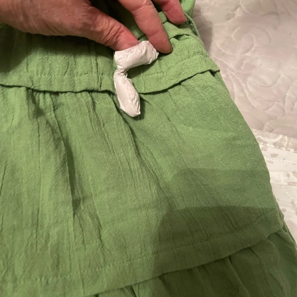 NWOT FREE PEOPLE Green Somewhere Sunny Drop Waist Halter Maxi Dress SZ: L - Picture 3 of 5